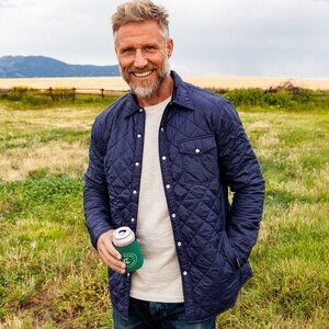 Criquet Shirts Quilted Shacket - Navy Blue Size ll